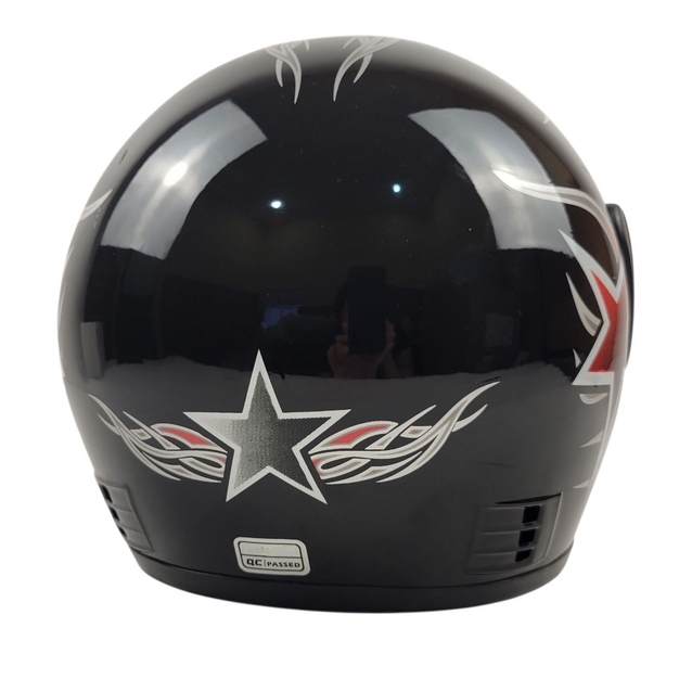 Мото шолом, закритий (L 59-60) BLD, чорний (зірка), глянець (825) фото westvelo.com