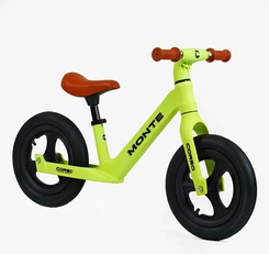 Велобіг 12 Corso надувні колеса, нейлонова рама «MONTE» SQ-05877 салатовий