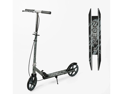 Самокат дитячий 2-х колісний, PU Skyper «NEON» N-62794 чорний, Ø200mm, ST, ручне гальмо