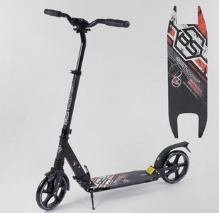 Самокат дитячий 2-х колісний, PU Best Scooter 54394 чорно-помаранчевий , Ø200mm, AL, 2 амортизатора