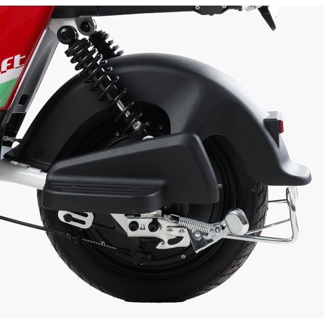 Електроскутер Corso «SWIFT» SW-902450, двигун 500W, акумулятор 60V/20Ah свинцево-кислотний, біло-червоний, колеса 14" + 1 ящик. акум фото westvelo.com