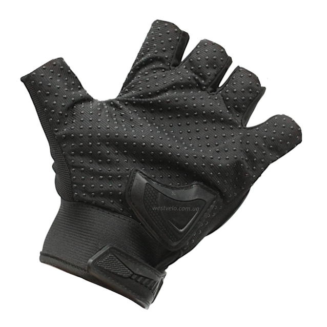 Рукавиці (тактичні) Anlaer, чорно-сині (з відкритими пальцями) фото westvelo.com