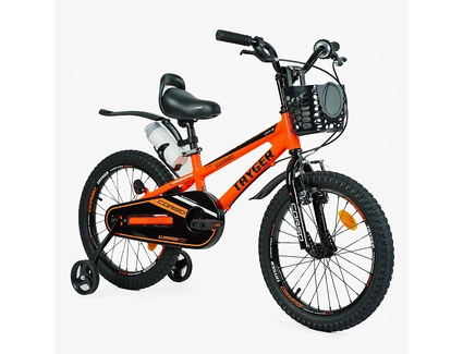 Дитячий велосипед 16 AL Corso «TAYGER» TG-60258 алюмінієва рама рожево-білий, ручне гальмо, дод. колеса, дзвоник, бутилочка