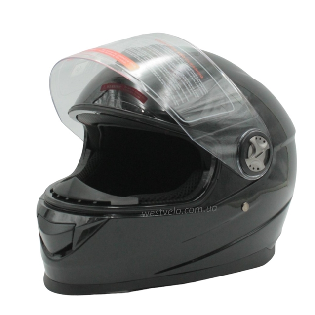 Мото шолом, закритий (L 59-60) BLD-М65 інтеграл, чорний глянець фото westvelo.com
