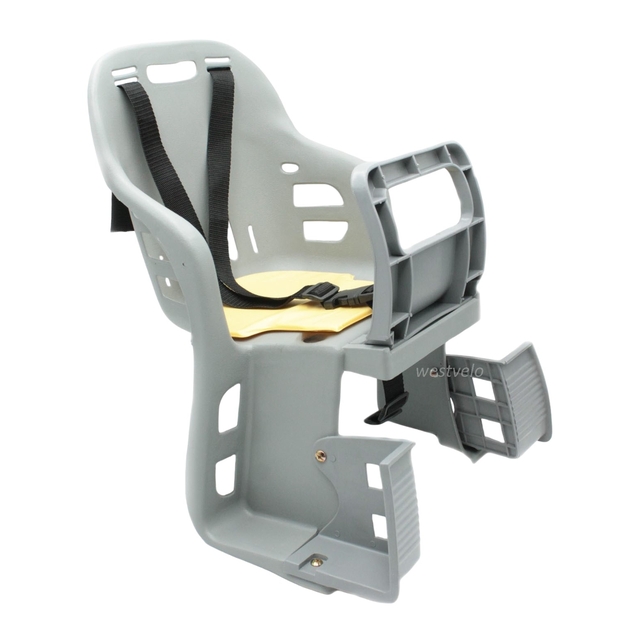 Крісло дитяче, пластик, на зад. багажник, "JLD" з м'ягкою підкладкою, сіре фото westvelo.com