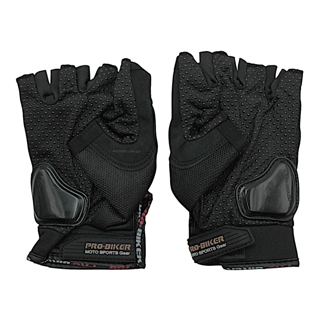 Мото рукавиці (XL) "PRO BIKER" (MCS‑04) чорні (з відкритими пальцями ) фото westvelo.com