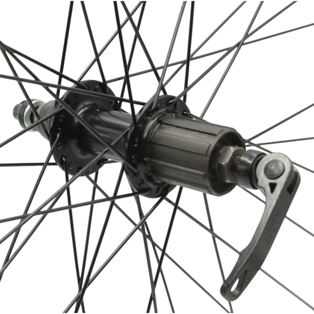 Колесо 28-29 зад, обід 2-ний чорний, втулка AL. Joy Tech, касета (8-10S), ексцентрик, чорна спиця (Gravity) фото westvelo.com