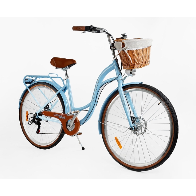 Міський велосипед 28 AL Corso «SONATA» SN-28516 алюміній 18", (к-т SHIMANO) блакитний (+к/к/б) фото westvelo.com