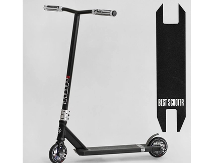 Самокат трюковий Best Scooter «HOP» N-16180 чорний, HIC-система, пеги, AL диск та дека, колеса PU Ø120mm, ширина керма - 58 см