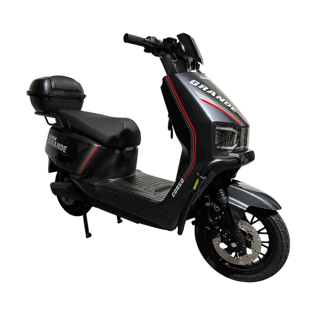 Електроскутер Corso «GRANDE» GR-231055, двигун 2000W, акумулятор  72V 35Ah графеновий, графітовий, колеса 12" + 1 ящик. акум фото westvelo.com