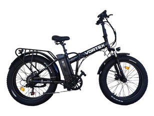 Електровелосипед 24 ST Corso «VORTEX» сталь складний, 500В48В/13Ач, (к-т SHIMANO) чорний