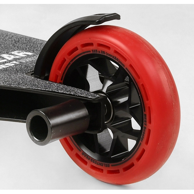 Самокат трюковий Best Scooter «FEAR» МТ-50599 чорно-червоний, SCS-система, пеги, AL диск та дека, колеса PU Ø115mm, ширина керма - 58 см фото westvelo.com