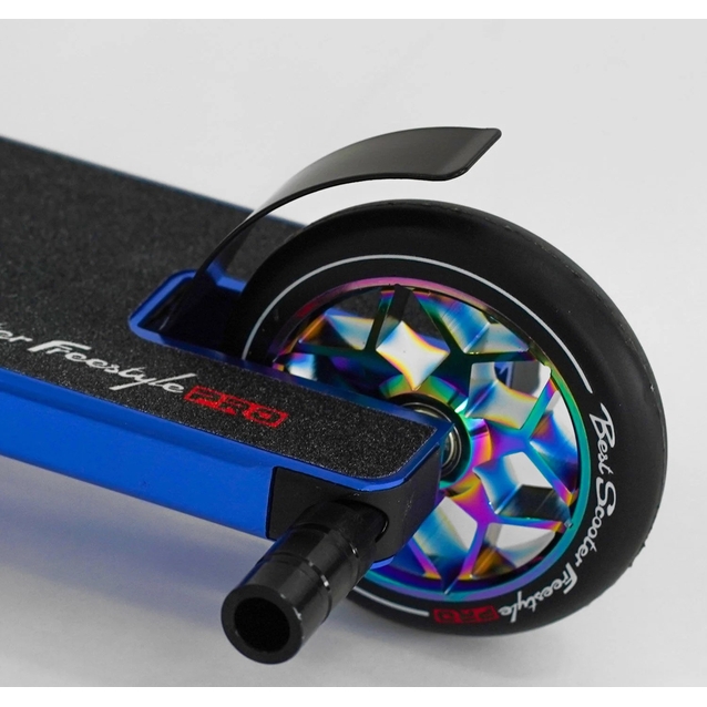 Самокат трюковий Best Scooter «FREESTYLE» N-12740 чорно-синій, HIC-система, пеги, AL диск та дека, колеса PU Ø120mm, ширина керма - 58 см фото westvelo.com