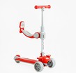 Самокат 5в1 Skyper J-08328, колеса PU 125х40мм зі світлом, укр.озвучування та підсвічування платформи, сіро-червоний фото westvelo.com