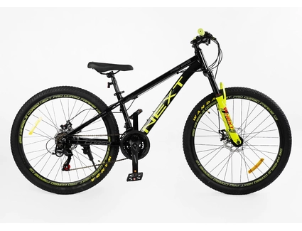 Велосипед 26 AL Corso «NEXT» NX-26400 алюміній 13", (к-т SHIMANO) чорно-жовтий