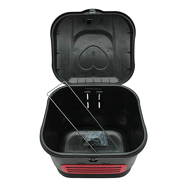 Кошик пластмасовий чорний, з кришкою та замком (AFT-139) фото westvelo.com