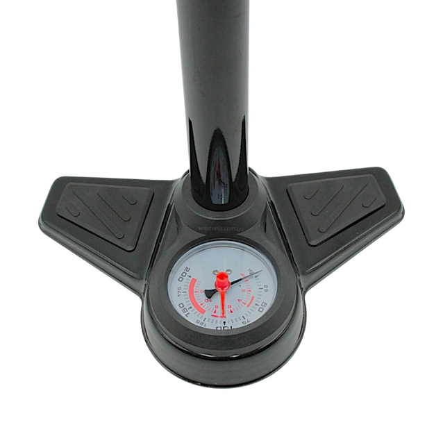 Насос авто з манометром BEE pump (ZF-042) сталевий чорний, 2-ний наконечник (AV/FV) фото westvelo.com