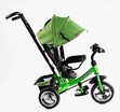 Дитячий велосипед 3-х колісний з батьківською ручкою, з дашком, колеса - EVA (піна) Best Trike 69-067 салатовий, d=25см переднє, d=20см задні, фара музична, USB, Bluetooth фото westvelo.com