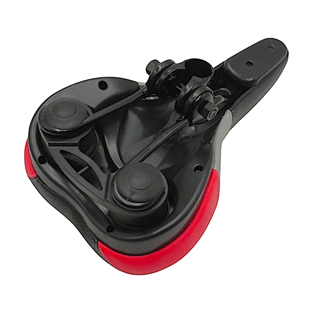 Сідло мтв на демпферах, чорне з червоно-сірими вставками фото westvelo.com