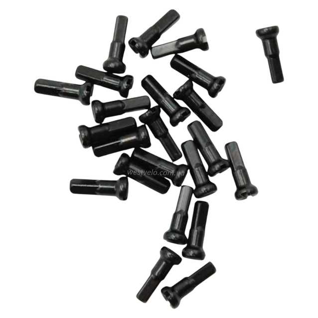 Головка (ніпель) NIPPLE, на Ø2мм спицю, алюміній, чорний, 14G (Germany) фото westvelo.com