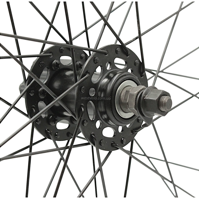 Колесо 28-29 перед, обід 2-ний чорний, втулка ST. SHUNFENG, диск 6 болтів, чорна спиця фото westvelo.com