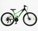Велосипед 26 AL Corso «GTR-3000» GTR-71090 алюміній 13", (к-т SHIMANO) чорно-салатовий фото westvelo.com
