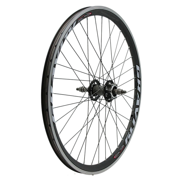 Колесо 24 зад, обід 2-ний чорний, втулка SHUNFENG проми, диск 6 болтів, чорна спиця фото westvelo.com