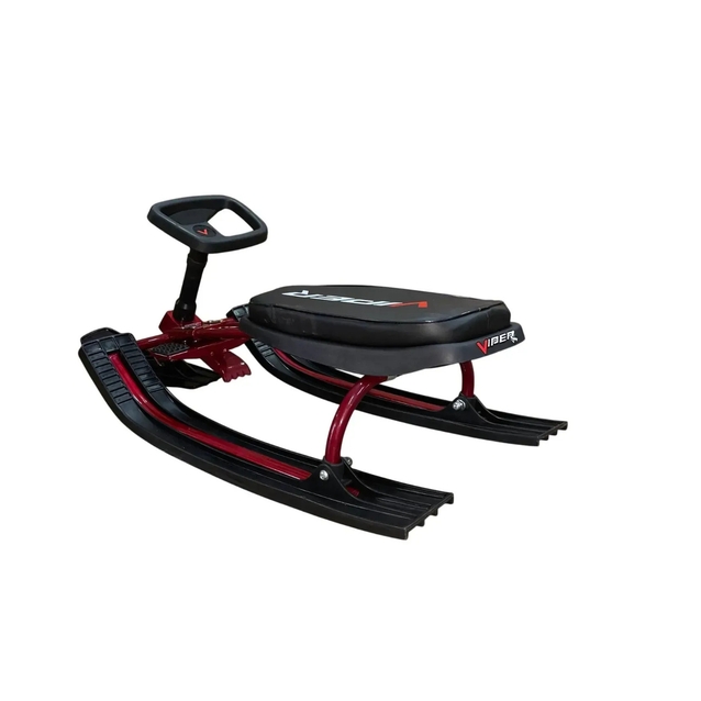 Санки з кермом (снігокат) Viper (Mustang) сталевий, червоний фото westvelo.com