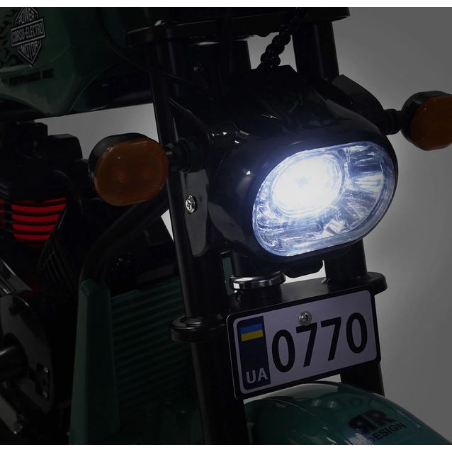 Електромотоцикл Corso H-93171 двигун 160W, акумулятор 24V5Ah свинцево-кислотний, зелений, Bluetooth, звук двигуна, колеса 12" фото westvelo.com