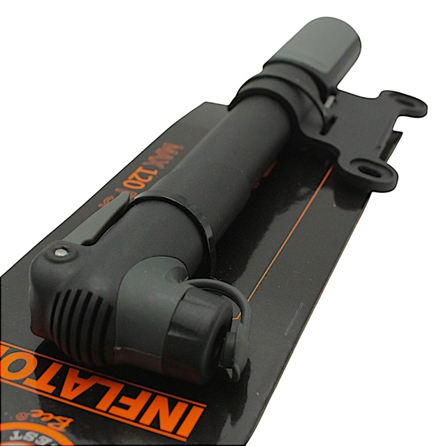 Насос вело INFLATOR М21В-08, пластиковий, чорний + кріплення (AV/FV) (MAX 120 PSI) фото westvelo.com