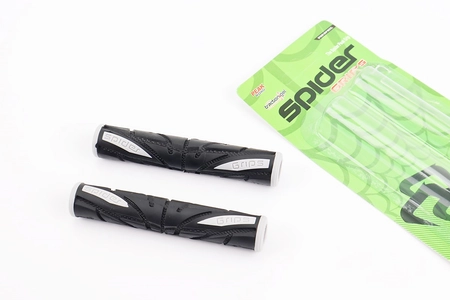 Мото гріпси (для гальмівних важелів) SPIDER, гумові, чорно-сірий (L-100mm. внутрішній Ø11mm)