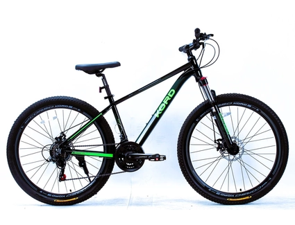 Велосипед 27.5 AL Corso «KORD» KD-27510 алюміній 15,5", (к-т SHIMANO) чорно-зелений