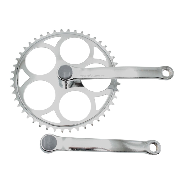 Система шатунів "28" 46Т, під квадрат, сталева нікель L-165мм. фото westvelo.com