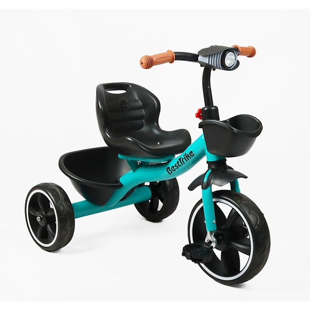 Дитячий велосипед 3-х колісний EVA (піна) Best Trike колеса 10-8, BS-36918/BS-36-918 блакитний, сталева рама, озвучування фото westvelo.com