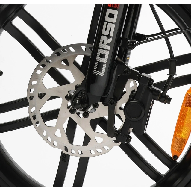 Електрофетбайк 20 ST Corso «KOMODO MAX» KM-73100 сталь, двигун 1200W, акумулятор 60V 21Ah літієвий, (к-т SHIMANO) чорно-помаранчевий, литі колеса фото westvelo.com