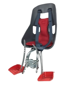 Крісло дитяче, пластик, на стакан руля, з спинкою + підніжки, сіре