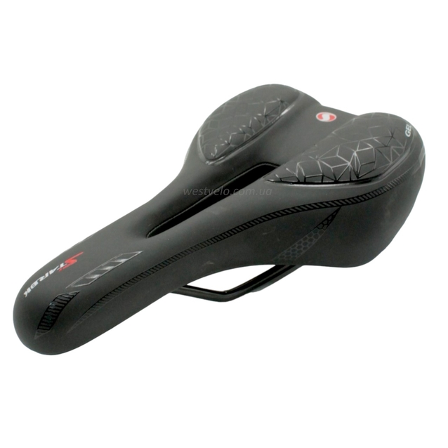 Сідло мтв на глагол з отвором STAR BK, GEL, чорне фото westvelo.com