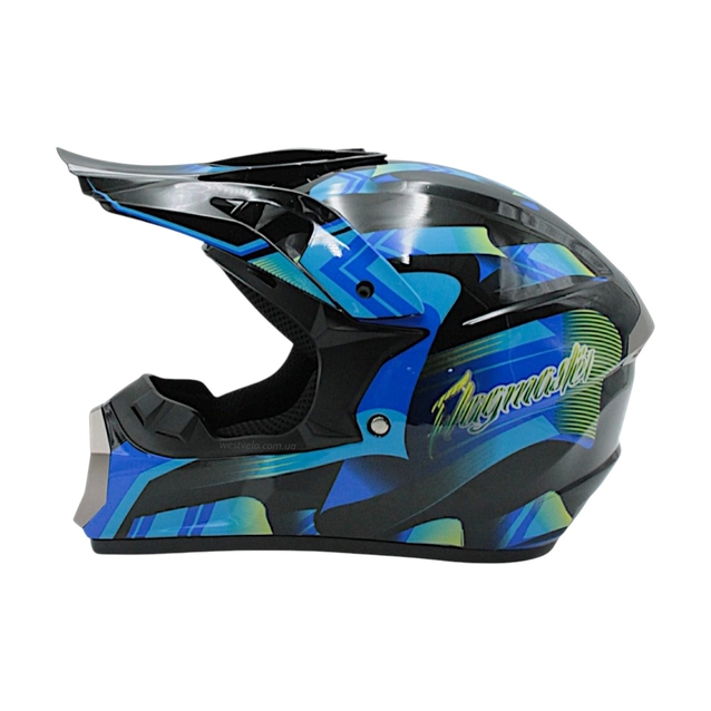 Шолом, закритий крос/ендуро (XXL 63-64) IBK 126,FLAGMASTER синій, глянцевий фото westvelo.com