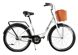 Міський велосипед 26 ST Corso «TRAVEL» TR-7302 сталь 16,5", білий (+к/к/б)