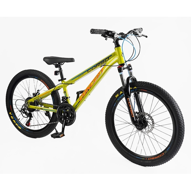 Велосипед 24 AL Corso «CONCEPT» CP-24010 алюміній 11", (к-т SHIMANO) жовтий фото westvelo.com