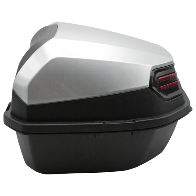Кофр (багажник) для мотоцикла задній ROBIK 48 (390х390х290) 48L "JSBM" глянцевий, світло-сірий фото westvelo.com