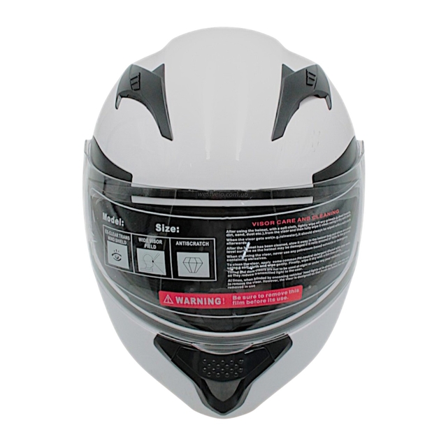 Мото шолом, трансформер (S 55-56) "517" білий глянцевий, вмонтовані окуляри фото westvelo.com