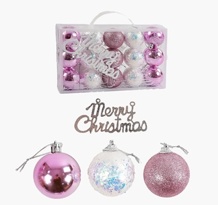 Новорічні прикраси 15 шт, кульки, D = 5 см, у слюді (C 67315)
