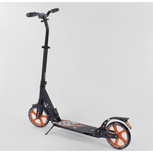 Самокат дитячий 2-х колісний, PU Best Scooter 73133 чорно-помаранчевий, Ø200mm, AL, 2 амортизатора фото westvelo.com