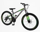 Велосипед 26 AL Corso «PULSAR» PL-26031 алюміній 13", (к-т SHIMANO) сіро-салатовий фото westvelo.com