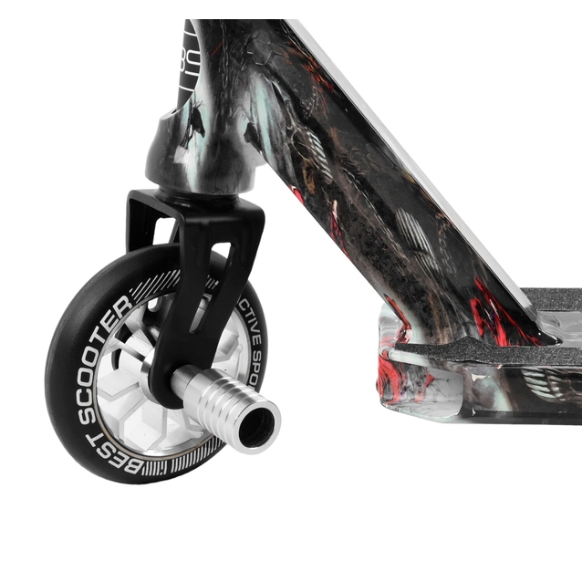 Самокат трюковий Best Scooter «SKULLS» BS-77101 чорно-сірий, HIC-система, пеги, AL диск та дека, колеса PU Ø110mm, ширина керма - 60 см фото westvelo.com