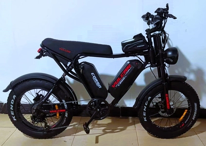 Електрофетбайк 20 ST Corso «VULCAN» L-70740 сталь, двигун 1200W, акумулятор 2х48V18Ah літієвий, (к-т SHIMANO) чорний