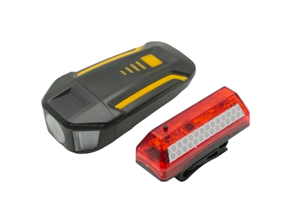 Фара з сигнал + мигалка на usb XK-007-1 (300lm) (1200 mAh) micro USB