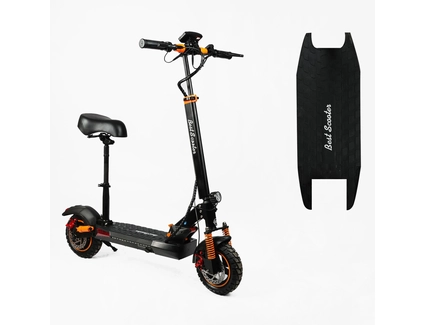 Електросамокат Best Scooter MS-93627 двигун 800W, акумулятор літієвий 48V 17.5Ah з сидінням, складний, колеса 10, чорно-помаранчевий