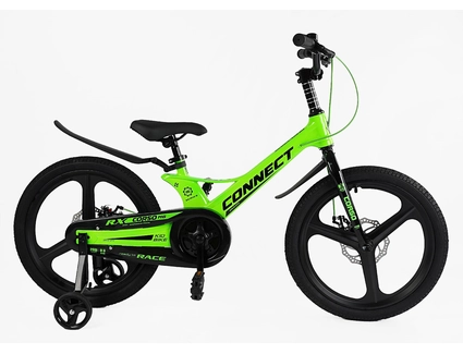 Дитячий велосипед 20 MG Corso «CONNECT» MG-20269, магнієва рама, салатовий, допоміжні колеса